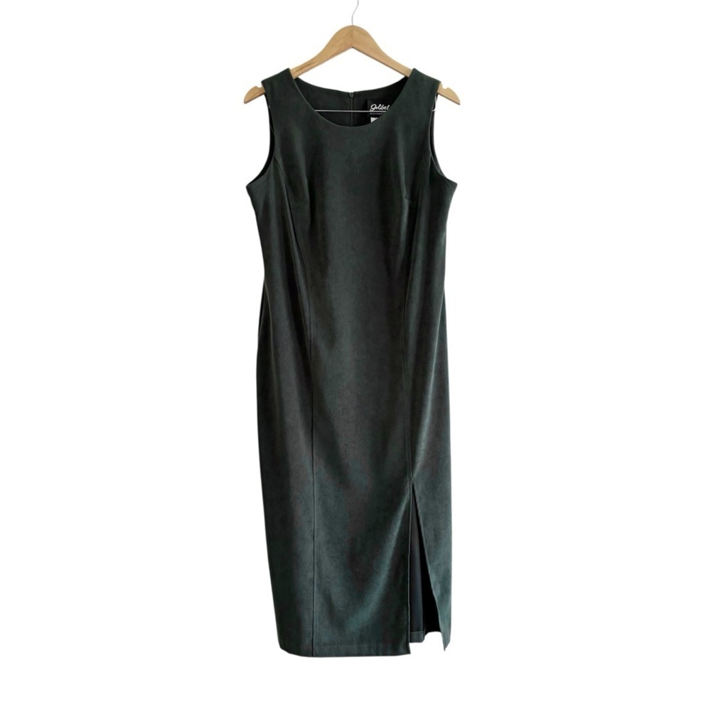 Vintage Sleeveless Green Fitted Midi Dress